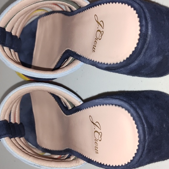 J.Crew Penny Multicolor Strappy Suede Slide Sandals, size 7 - Picture 4 of 12